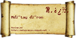 Mátay Áron névjegykártya